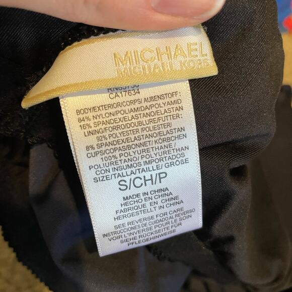 Michael Kors Blue Logo Tankini Swimsuit Top Womens S Halter Tie Neck - Picture 4 of 7